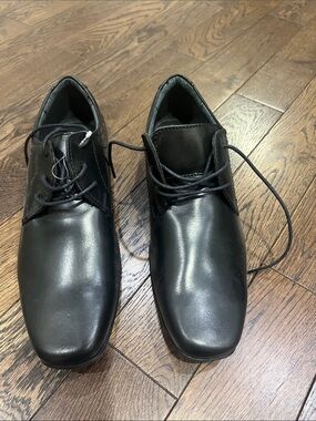 Men's Black Leather Lace-Up Dress Shoes